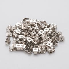 Tapones de aros 5x3.5 mm mariposa acero plateado / gramo 0
