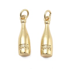 Dije colgante botella vino espumante 20.5 mm baño de oro / unidad 0