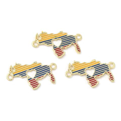 Dije conector esmaltado mapa Venezuela 28 mm baño oro / unidad 0