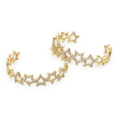 Brazalete esclava pulsera elegante estrella baño de oro / unidad 0