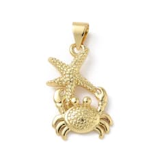 Dije colgante estrella de mar cangrejo verano baño de oro / unidad 0