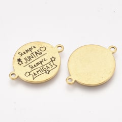 Dije conector mensaje amigas novios acero dorado plateado / unidad 0