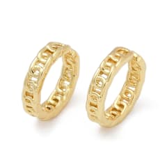 Ear cuff aros solitarios eslabones 12 mm baño oro / unidad 0