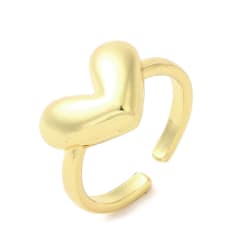 Anillo ajustable corazón inflado baño oro / unidad 0