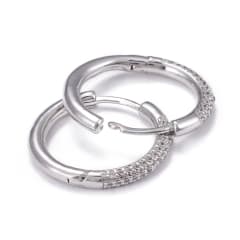 Aros argollas aretes huggies zircón 20 mm / par 1