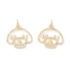 Dije colgante perro mascota 16 mm baño de oro zircón / unidad 0