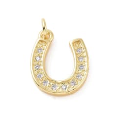 Dije colgante herradura amuleto suerte 15 mm zircón latón / unidad 0