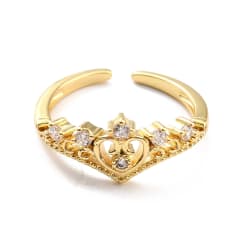 Anillo ajustable corona baño de oro / unidad 0