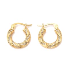 Aros argollas aretes baño de oro platino torneadas / par 0