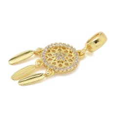 Colgante europeo charm atrapasueños baño oro zircón / unidad 0