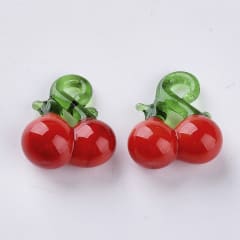 Dije colgante cereza guinda 17 mm murano / unidad 0