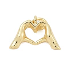 Dije colgante gesto corazón con manos 10.5 mm baño oro  / unidad 0