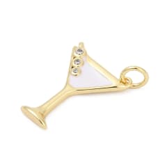 Dije colgante copa de martini baño oro zircón / unidad 0