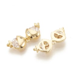 Dije conector beso pescado pez baño de oro / unidad 1