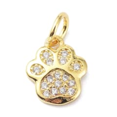Dije colgante patita mascota zircón 10 mm dorado plateado / unidad 0