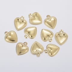 Dije colgante mini corazón ostra acero / unidad 0