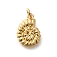 Dije colgante concha caracol terrestre 13.5 mm baño oro / unidad 0