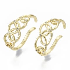 Ear cuff aros solitarios burbujas baño de oro / unidad 0