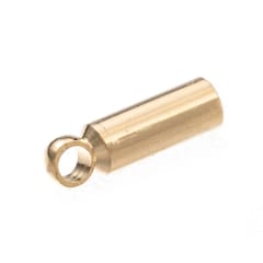 Terminal campana tapa cuero 1.5 mm baño de oro / 10 uds 0