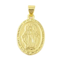 Dije colgante medalla virgen milagrosa 23 mm baño oro / unidad 0