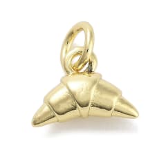 Dije colgante croissant cachito pan 10 mm baño de oro / unidad 0
