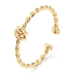 Anillo ajustable torcido con nudo baño de oro platino / unidad 0