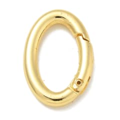Anillo aro cerrado con cierre resorte 29.5x19.5 mm baño oro / unidad 0