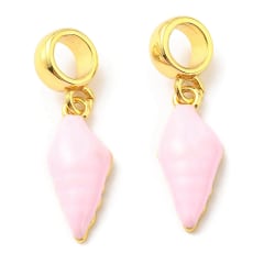 Colgante europeo charm concha caracol esmaltado baño de oro / unidad 0