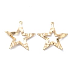 Maxi Dije colgante estrella 31.5 mm baño oro / unidad 0