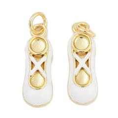 Dije colgante esmaltado zapatilla blanca ballet bailarina  / unidad 0