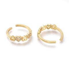 Anillo ajustable corazón midi ring baño de oro / unidad 0