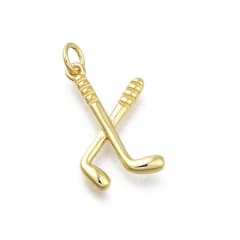 Dije colgante Hockey 21 mm baño oro / unidad 0