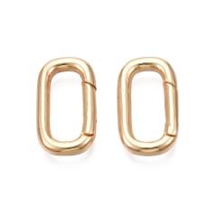 Anillo Aro cerrado con cierre resorte 18x10 mm baño oro / unidad 0