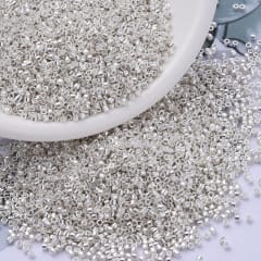 Cuentas de miyuki delica 11/0 mostacilla baño plata silver / gramo 0