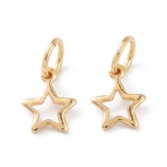 Dije colgante mini estrella star 8 mm baño de oro / unidad 0