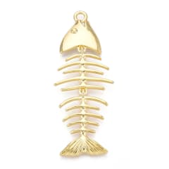 Maxi dije colgante espina pescado pez 84 mm baño oro platino / unidad 0