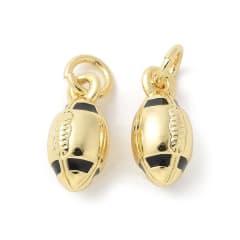 Dije colgante esmaltado balón futbol americano rugby baño oro / unidad 0