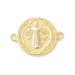 Dije conector san benito 17.5 mm baño oro / unidad 0