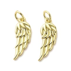 Dije colgante alas 19 mm baño de oro / unidad 0