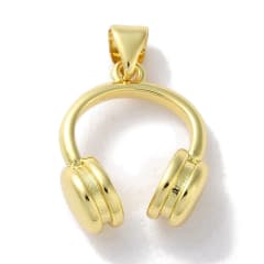Dije colgante audífonos baño de oro / unidad 0