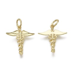Dije colgante símbolo médico 17.5 mm baño de oro / unidad 0
