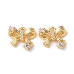 Dije colgante lazo coquette zircones 9 mm baño oro / unidad 0