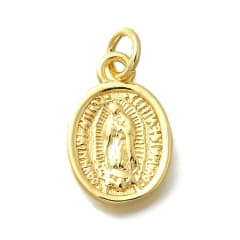 Dije colgante virgen Guadalupe 14.5 mm baño de oro / unidad 0