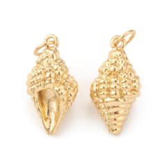 Dije colgante caracola caracol 18x9 mm baño de oro platino / unidad 0