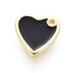 Dije esmaltado corazón apple heart 10 mm baño de oro / unidad 0