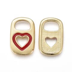 Dije esmaltado soda cap 17 mm baño de oro / unidad 0