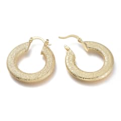 Aros argollas aretes con textura y forma de anillo plano / par 0