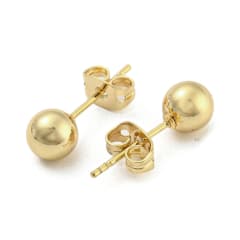 Aros topo topito Bola balín 4-6 mm baño oro / par 0