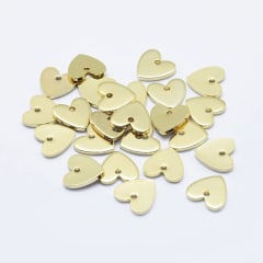 Dije colgante corazón heart 8 mm baño de oro / unidad 0