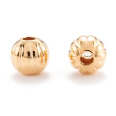 Balines 4 mm corrugado Baño de oro / gramo 1